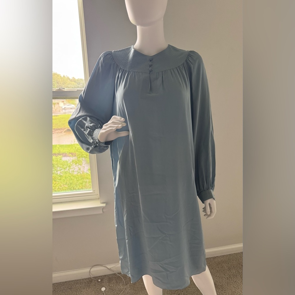 MCM VINTAGE Elegant Blue Long Sleeve Dress